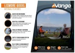 Vango Lismore 600XL Tunneltent - 5 Persoons - Groen -Winkel Voor Kampeerartikelen 1900 1783 lismore 600xl package 3