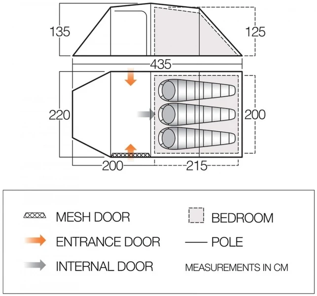 Vango Omega 350 Tunneltent - 3 Persoons - Groen 5 Vango Omega 350 Tunneltent - 3 Persoons - Groen - Afbeelding 5