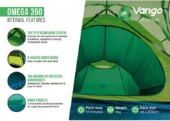 Vango Omega 350 Tunneltent - 3 Persoons - Groen 12 Vango Omega 350 Tunneltent - 3 Persoons - Groen -Winkel Voor Kampeerartikelen 1900 1783 omega 350 6