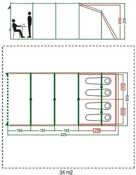 Coleman Vail Long Tunneltent - 4 Persoons 4 Coleman Vail Long Tunneltent - 4 Persoons - Afbeelding 4